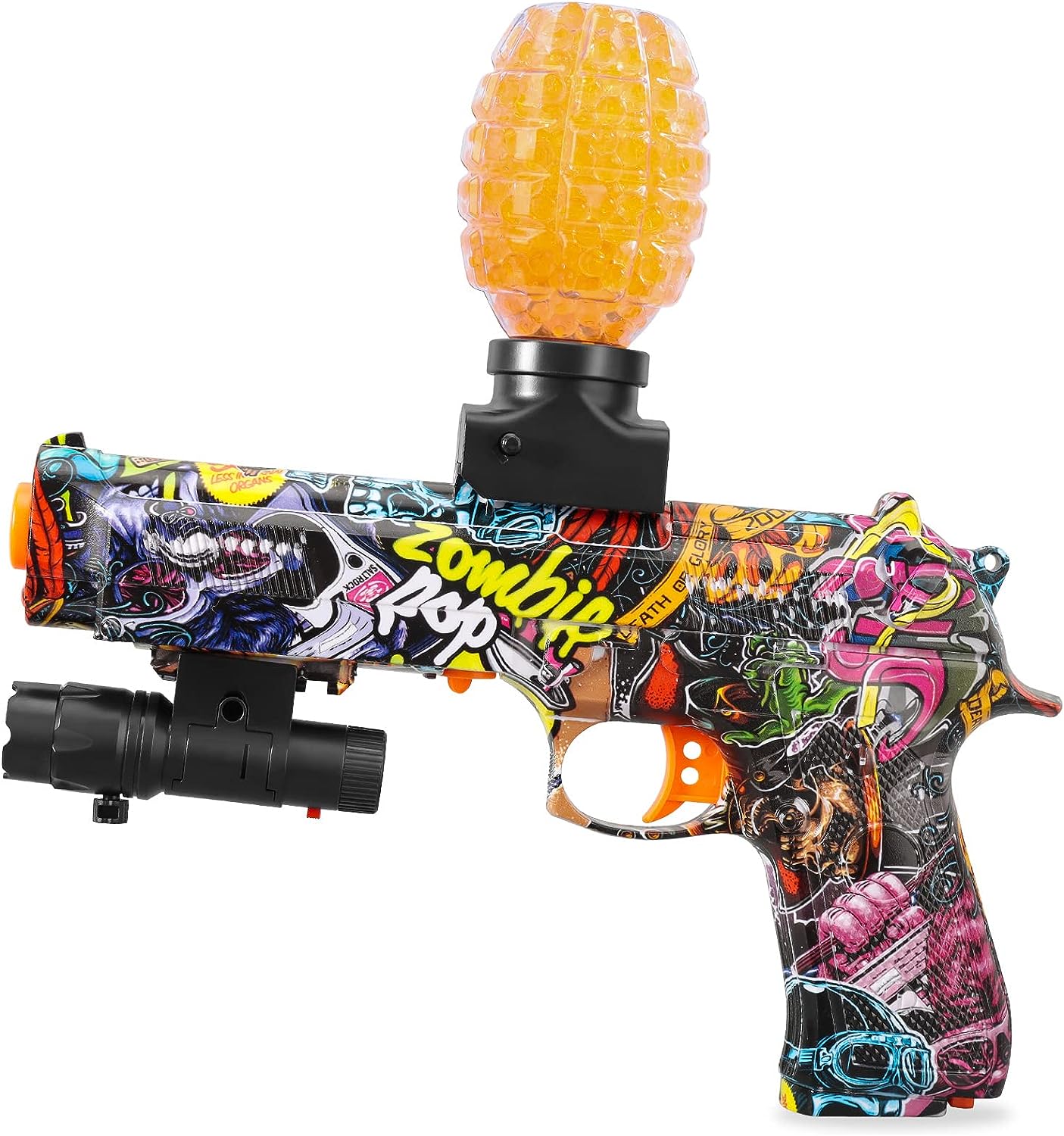 Eco-Friendly Orbeez Gun With 10,000 Gel Balls with Graffiti on it.