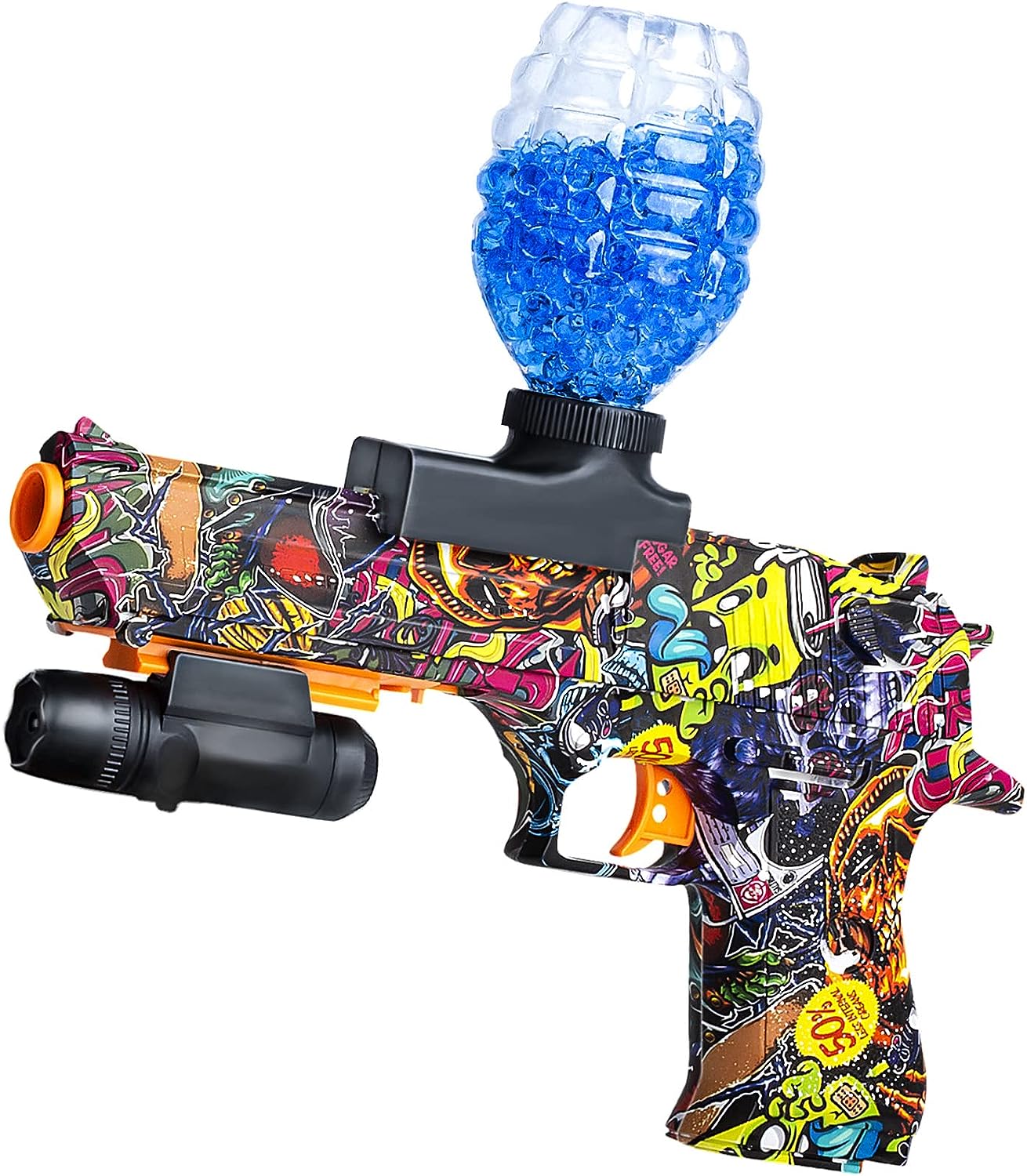 Anstoy Gel Ball Orbeez Gun with graffiti on it.