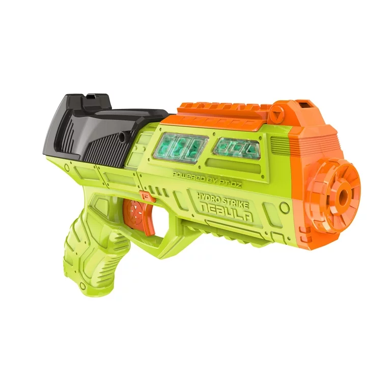 Hydro Strike Nebula Pro green and orange manual orbeez gun with water beads